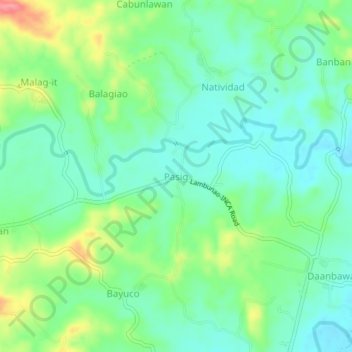 Mappa topografica Pasig, altitudine, rilievo