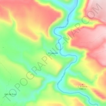 Mappa topografica El Capulan, altitudine, rilievo