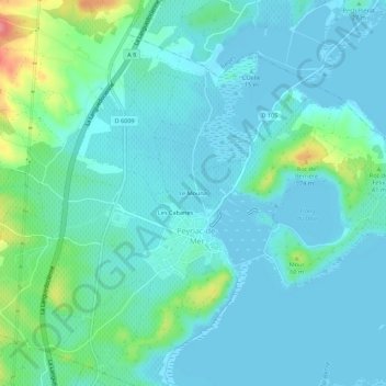 Mappa topografica Le Mouna, altitudine, rilievo