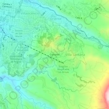 Mappa topografica Canceles, altitudine, rilievo