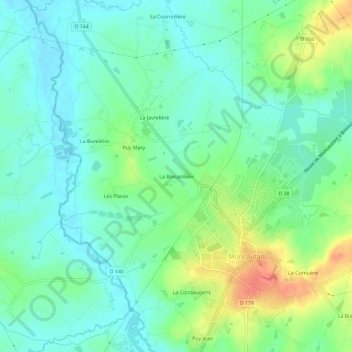 Mappa topografica La Boisardière, altitudine, rilievo