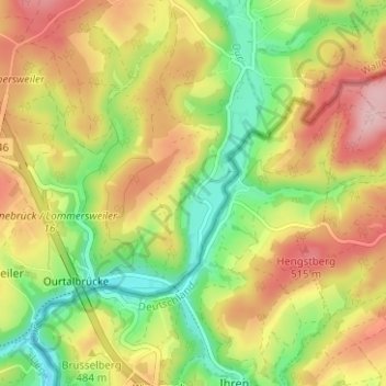 Mappa topografica Weppeler, altitudine, rilievo
