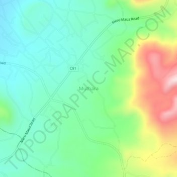 Mappa topografica Muthara, altitudine, rilievo