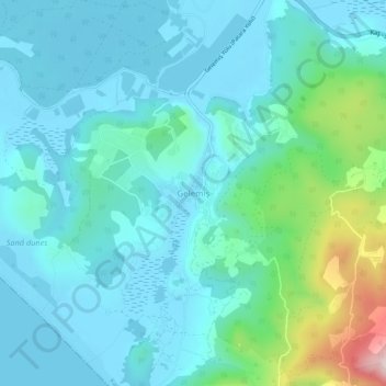 Mappa topografica Gelemiş, altitudine, rilievo