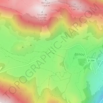 Mappa topografica Plateau du Bénou, altitudine, rilievo