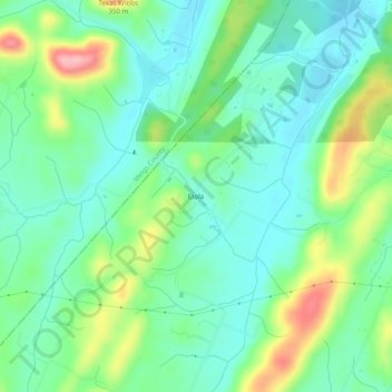 Mappa topografica Etola, altitudine, rilievo