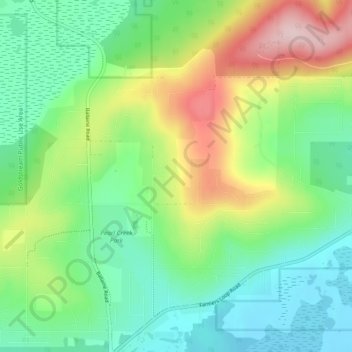 Mappa topografica Dogpatch, altitudine, rilievo