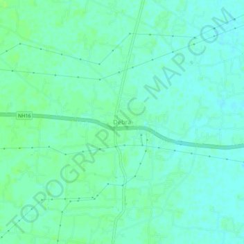 Mappa topografica Debra, altitudine, rilievo