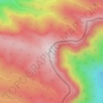 Mappa topografica Point Lookout, altitudine, rilievo
