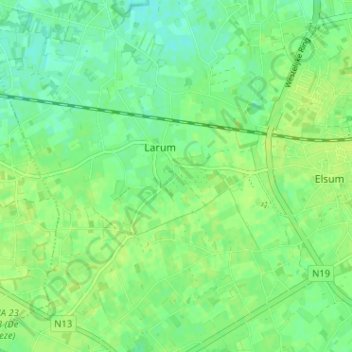 Mappa topografica Binneneinde, altitudine, rilievo