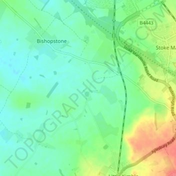 Mappa topografica Marsh, altitudine, rilievo