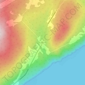 Mappa topografica Bas-de-l'Anse, altitudine, rilievo
