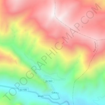 Mappa topografica Provincia de Tarma, altitudine, rilievo