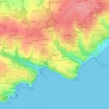 Mappa topografica Le Cosquer, altitudine, rilievo