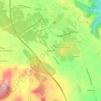 Mappa topografica Moimento, altitudine, rilievo