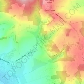 Mappa topografica Marksberg, altitudine, rilievo