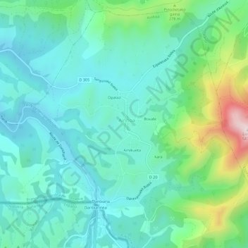 Mappa topografica Karrika, altitudine, rilievo