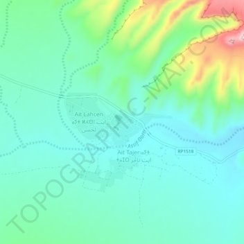 Mappa topografica Ait Ahmed, altitudine, rilievo