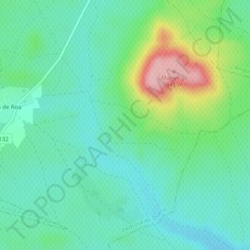 Mappa topografica Montaneros, altitudine, rilievo