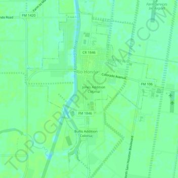Mappa topografica Lopez Colonia, altitudine, rilievo