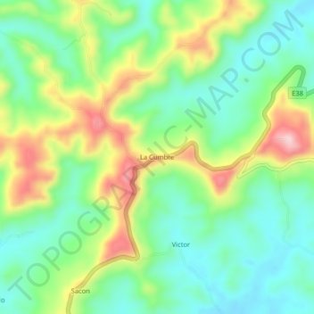 Mappa topografica La Cumbre, altitudine, rilievo