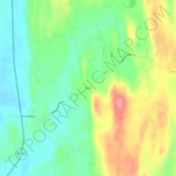 Mappa topografica Omi, altitudine, rilievo