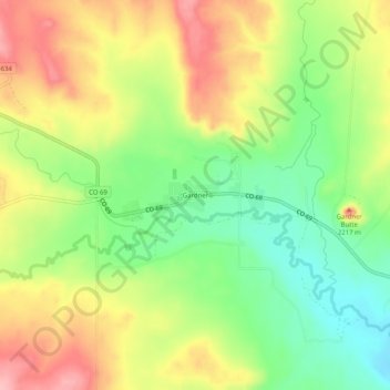 Mappa topografica Gardner, altitudine, rilievo