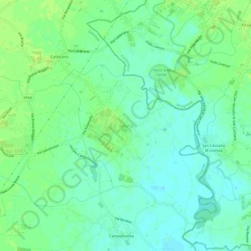 Mappa topografica Albina, altitudine, rilievo