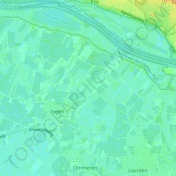 Mappa topografica Hoog Kana, altitudine, rilievo