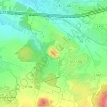 Mappa topografica Egelsberg, altitudine, rilievo