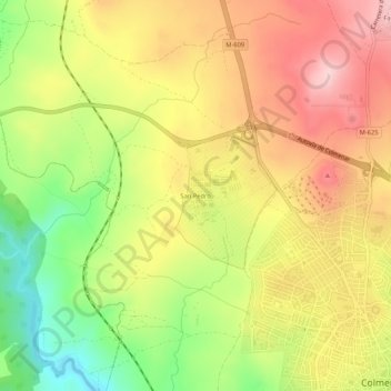 Mappa topografica San Pedro, altitudine, rilievo