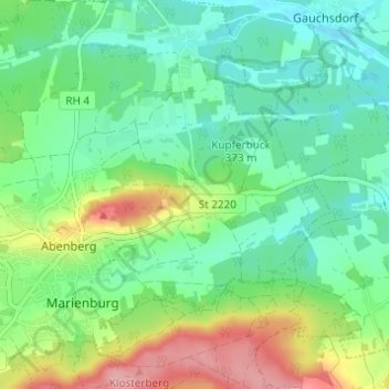 Mappa topografica Louisenau, altitudine, rilievo