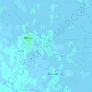 Mappa topografica Kloster Miedelsum, altitudine, rilievo