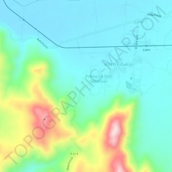 Mappa topografica Santa Clara Sur, altitudine, rilievo