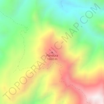 Mappa topografica Pandura, altitudine, rilievo