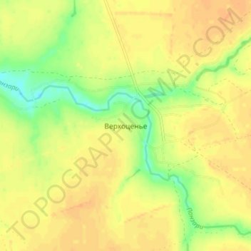 Mappa topografica Верхоценье, altitudine, rilievo