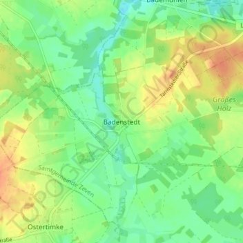 Mappa topografica Badenstedt, altitudine, rilievo