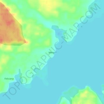 Mappa topografica Marajo, altitudine, rilievo