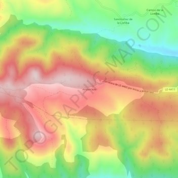 Mappa topografica Andarraso, altitudine, rilievo