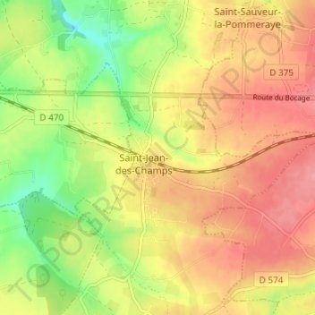 Mappa topografica Village Blondel, altitudine, rilievo