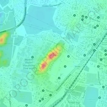 Mappa topografica Pachaimalai, altitudine, rilievo