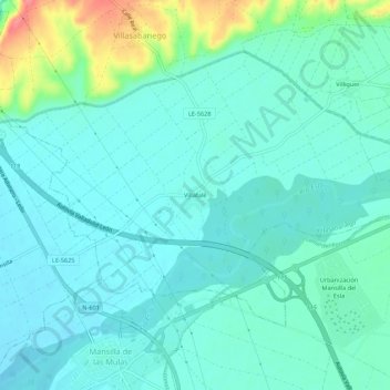Mappa topografica Villafalé, altitudine, rilievo