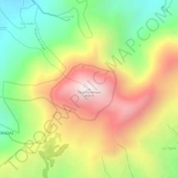 Mappa topografica Cerro Munchique, altitudine, rilievo