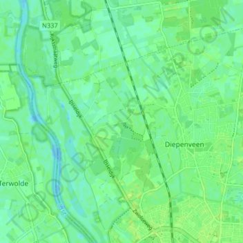 Mappa topografica Rande, altitudine, rilievo