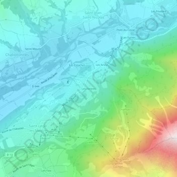 Mappa topografica Les Forests, altitudine, rilievo