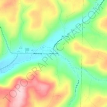 Mappa topografica Whitesville, altitudine, rilievo