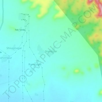 Mappa topografica Nandipur, altitudine, rilievo