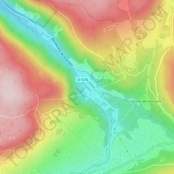 Mappa topografica Kichompré, altitudine, rilievo