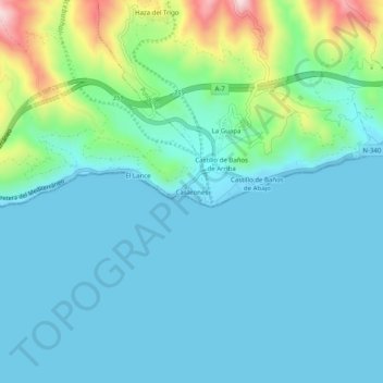Mappa topografica Casarones, altitudine, rilievo