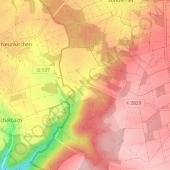 Mappa topografica Tiefental, altitudine, rilievo